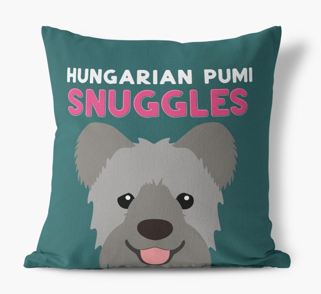 Snuggles: Personalized {breedFullName} Canvas Pillow