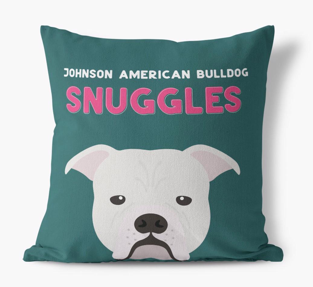 Snuggles: Personalized {breedFullName} Canvas Pillow