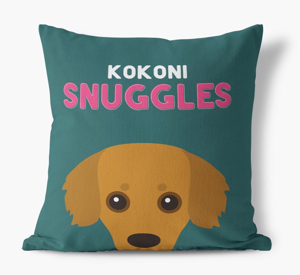 Snuggles: Personalized {breedFullName} Canvas Pillow