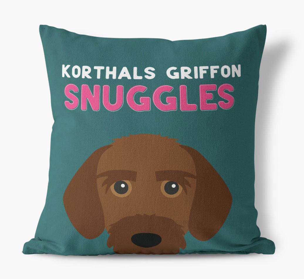 Snuggles: Personalized {breedFullName} Canvas Pillow