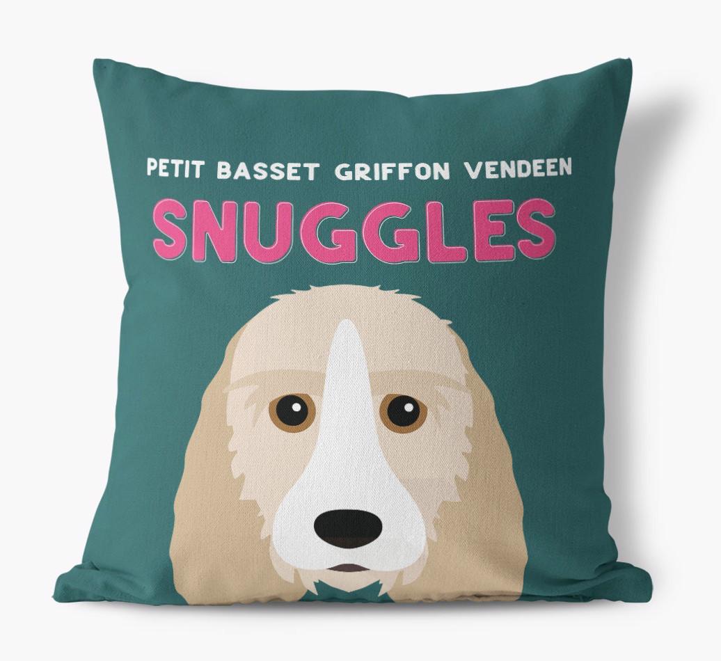 Snuggles: Personalized {breedFullName} Canvas Pillow