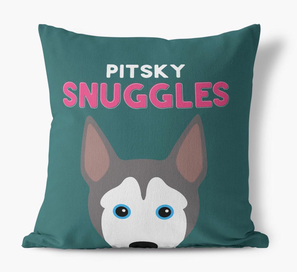 Snuggles: Personalized {breedFullName} Canvas Pillow