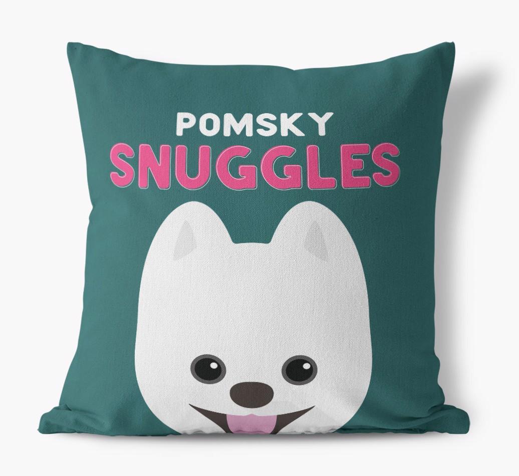 Snuggles: Personalized {breedFullName} Canvas Pillow