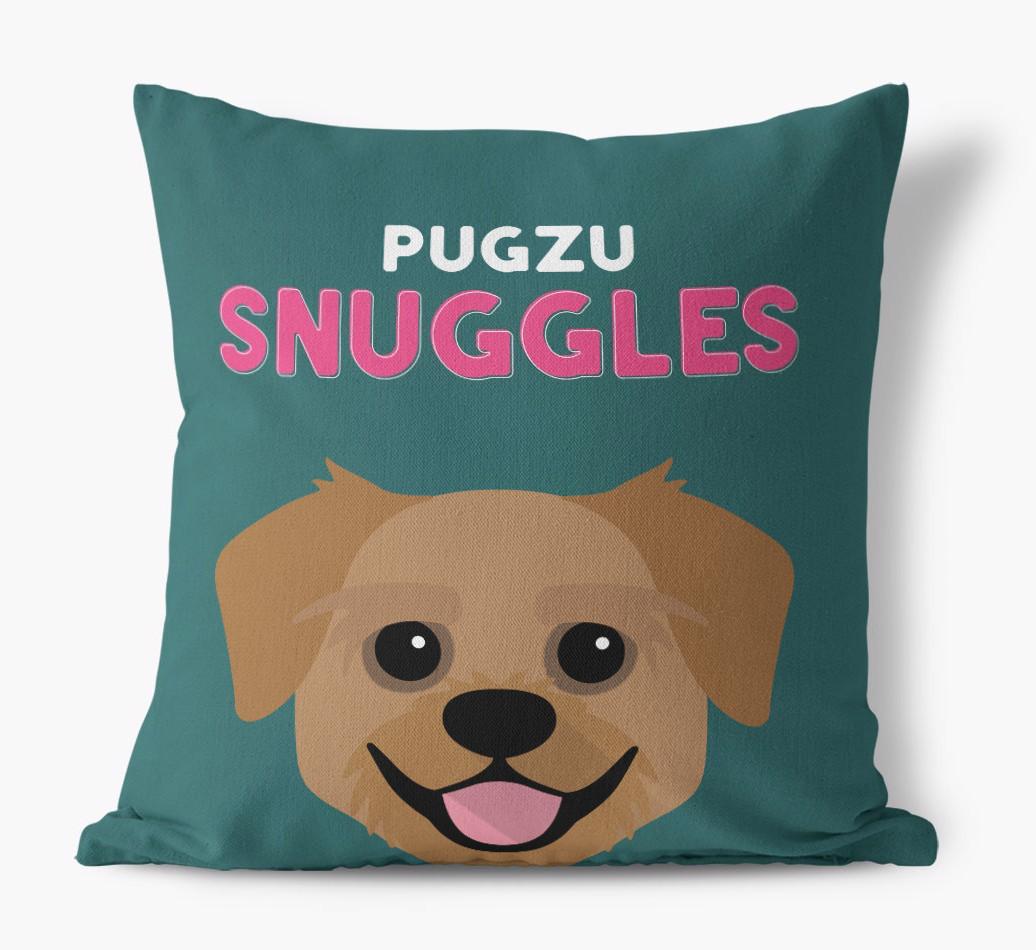 Snuggles: Personalized {breedFullName} Canvas Pillow