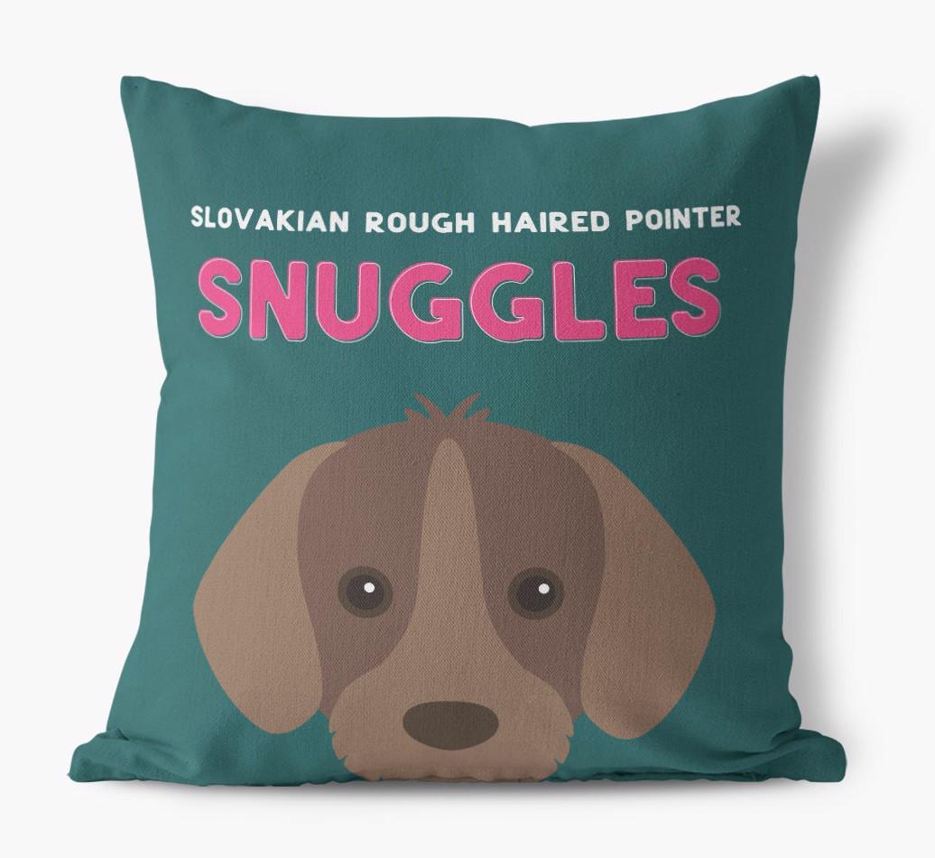Snuggles: Personalized {breedFullName} Canvas Pillow