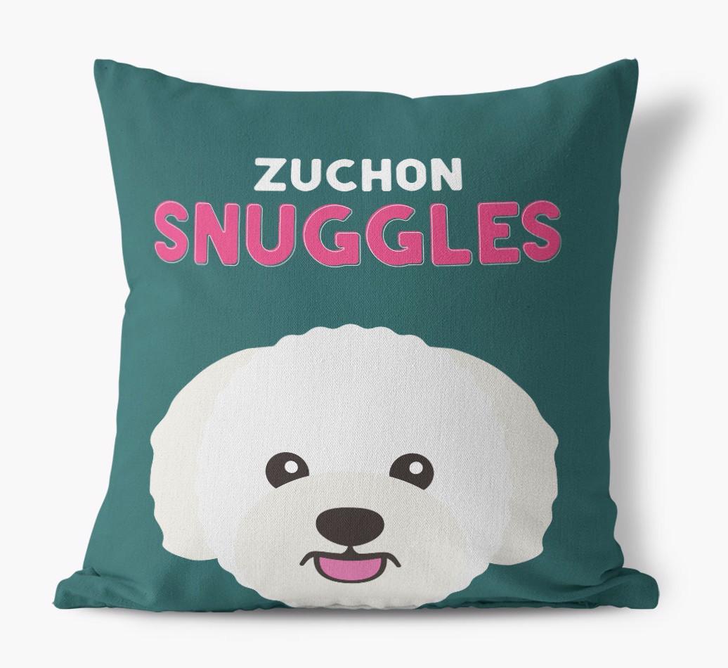 Snuggles: Personalized {breedFullName} Canvas Pillow
