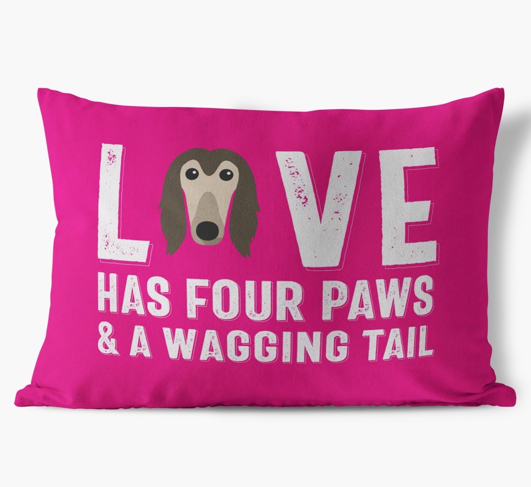 Love Has Four Paws: Personalised {breedFullName} Soft Touch Cushion