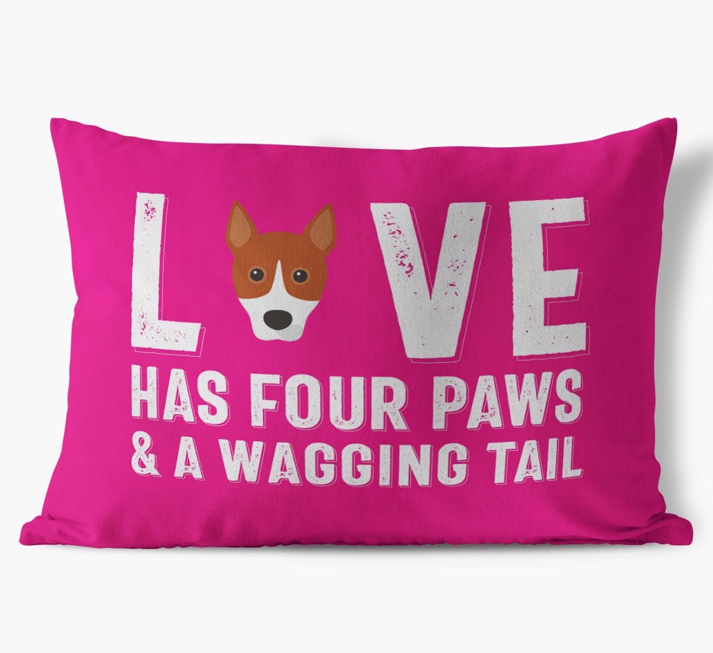 Love Has Four Paws: Personalised {breedFullName} Soft Touch Cushion