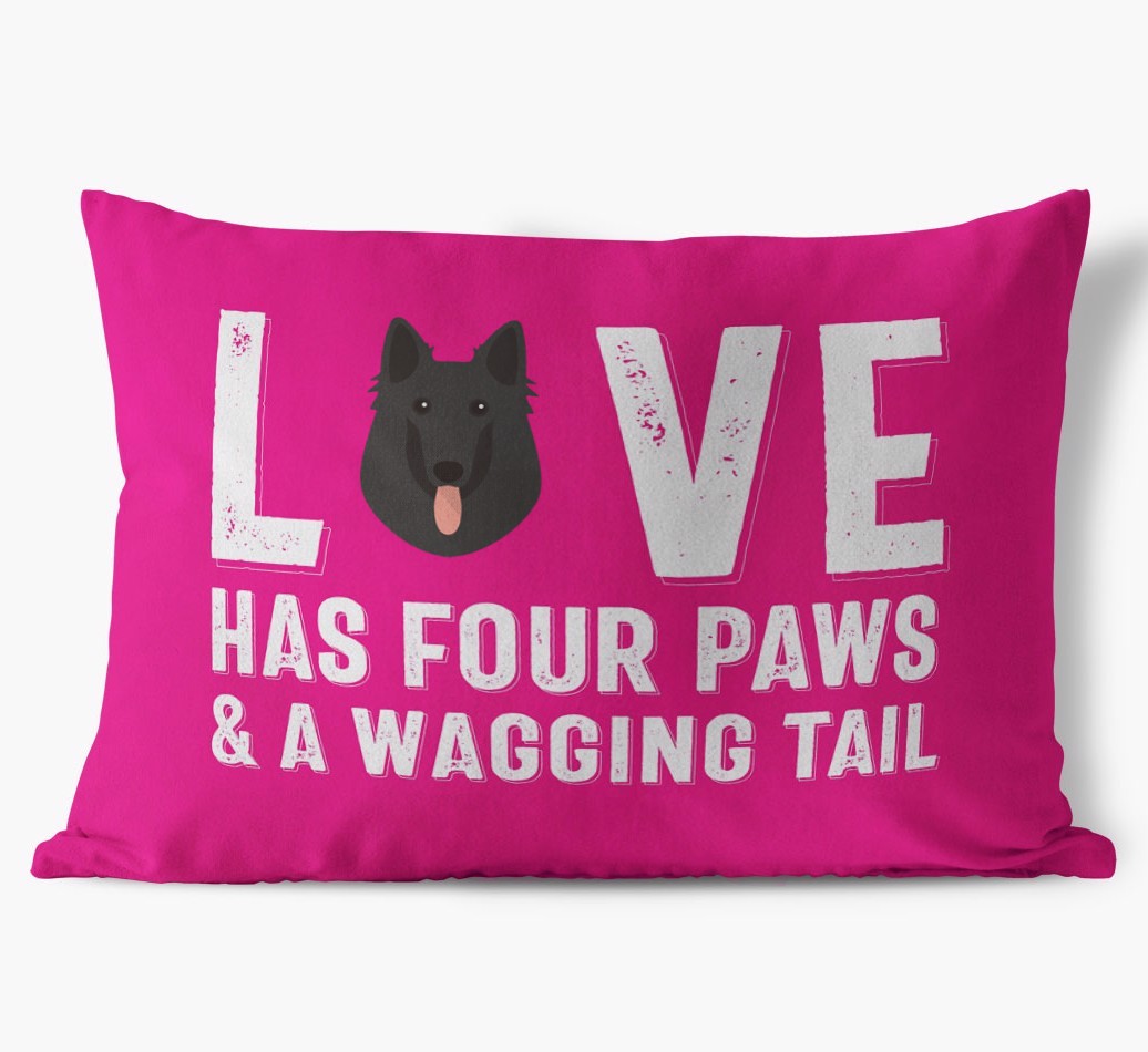 Love Has Four Paws: Personalised {breedFullName} Soft Touch Cushion