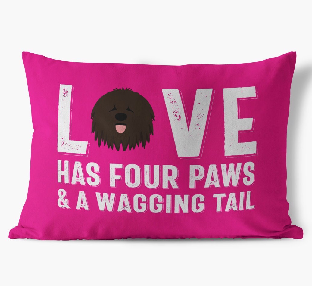 Love Has Four Paws: Personalised {breedFullName} Soft Touch Cushion