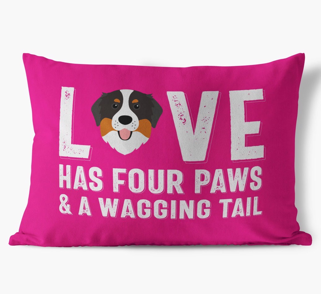 Love Has Four Paws: Personalised {breedFullName} Soft Touch Cushion