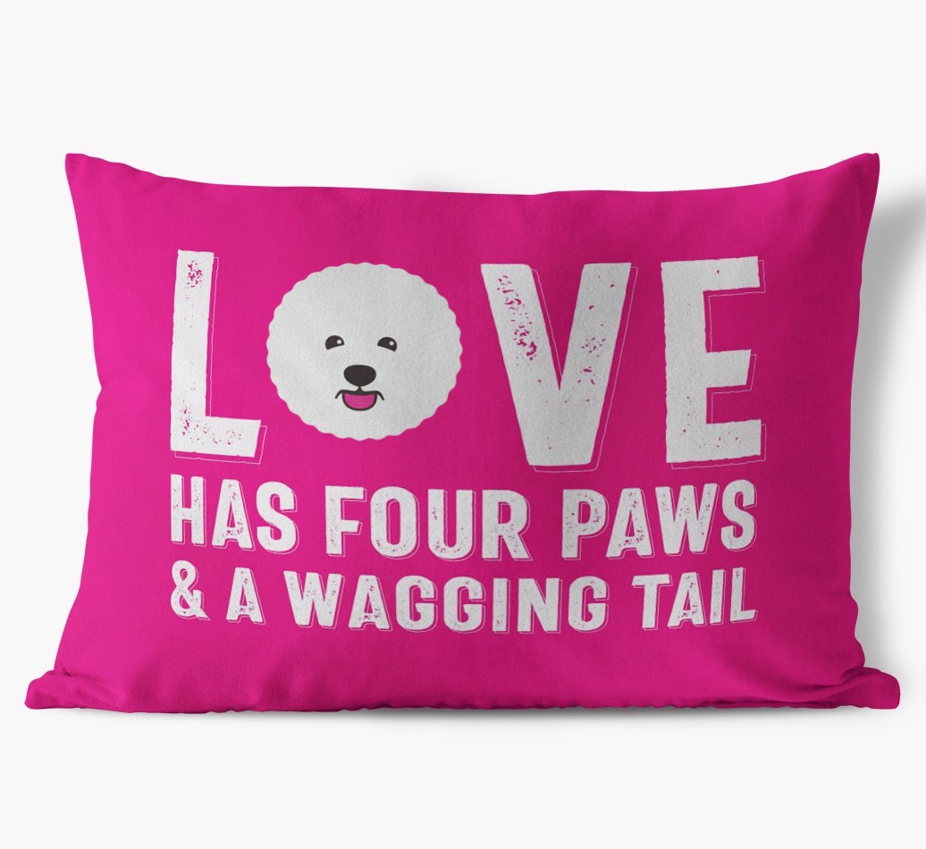 Love Has Four Paws: Personalised {breedFullName} Soft Touch Cushion