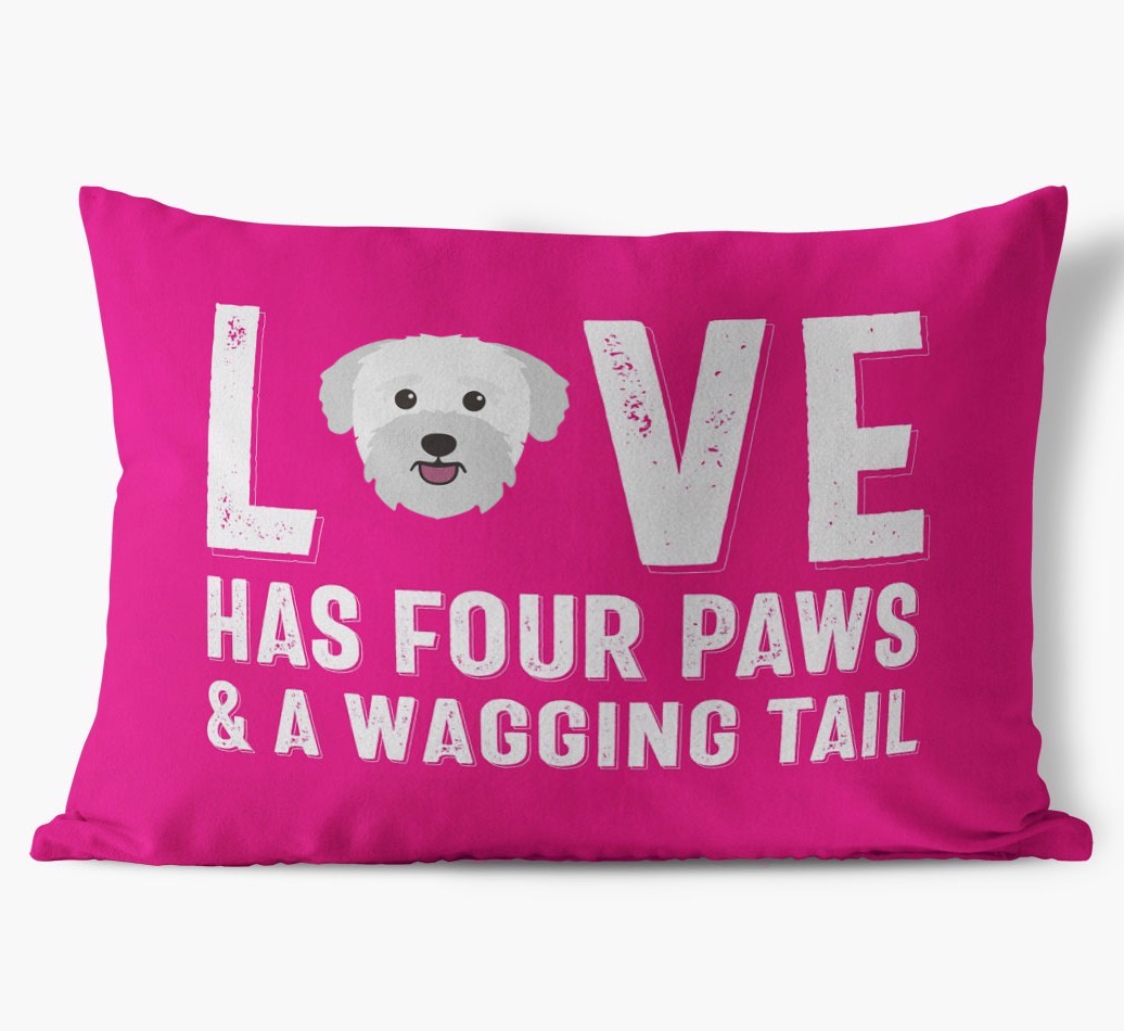 Love Has Four Paws: Personalised {breedFullName} Soft Touch Cushion