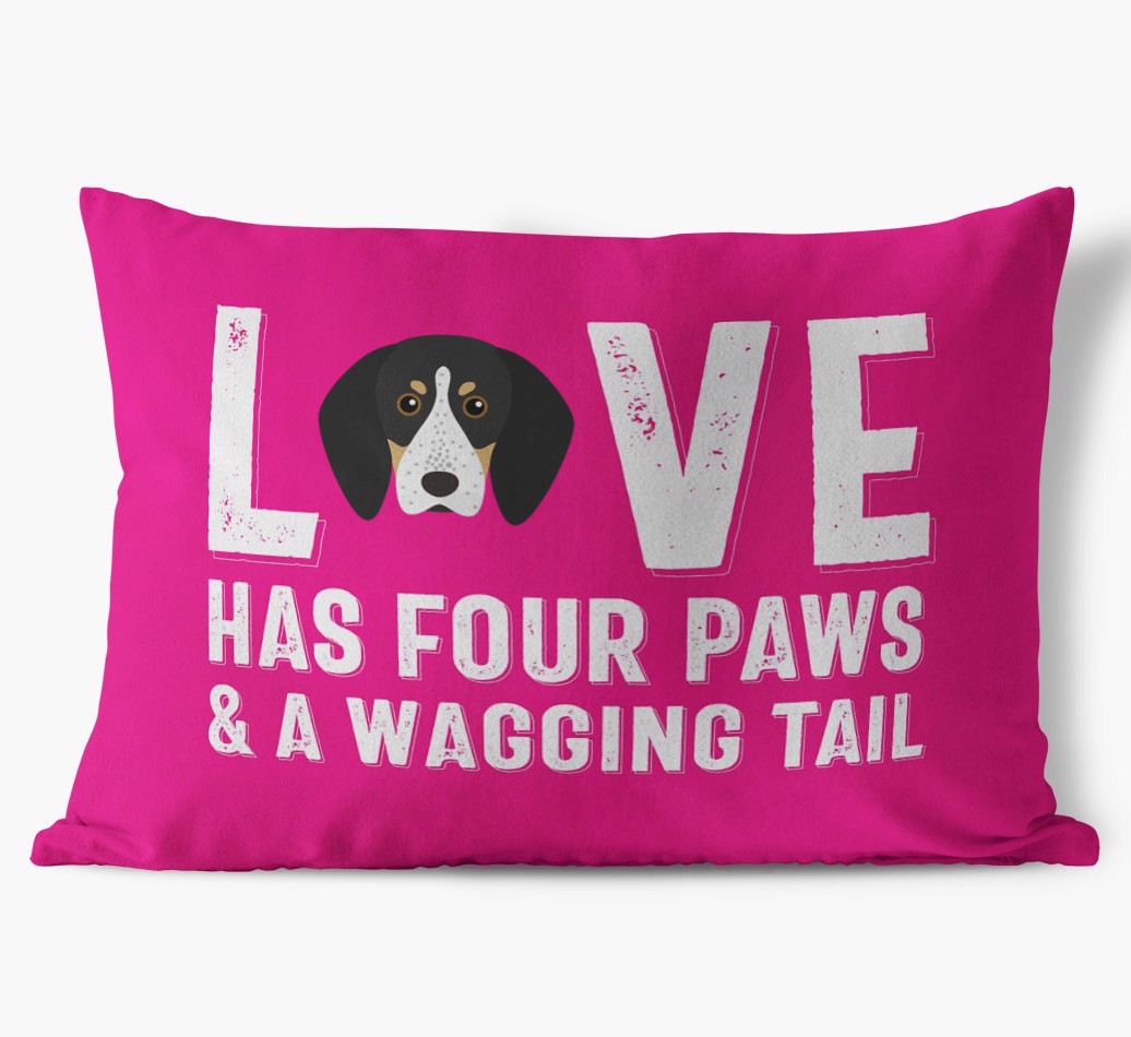 Love Has Four Paws: Personalised {breedFullName} Soft Touch Cushion