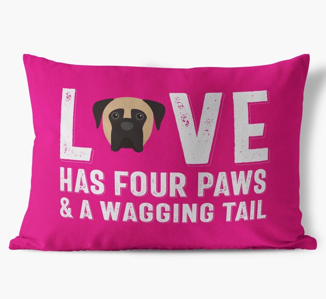 Love Has Four Paws: Personalised {breedFullName} Soft Touch Cushion