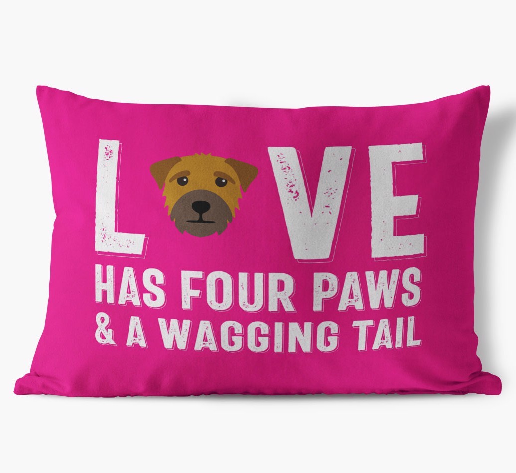 Love Has Four Paws: Personalised {breedFullName} Soft Touch Cushion