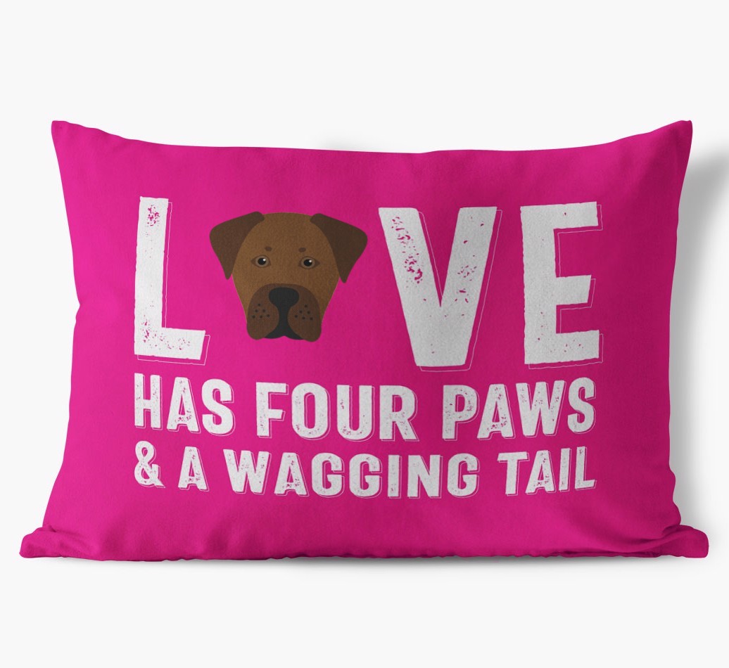 Love Has Four Paws: Personalized {breedFullName} Soft Touch Pillow