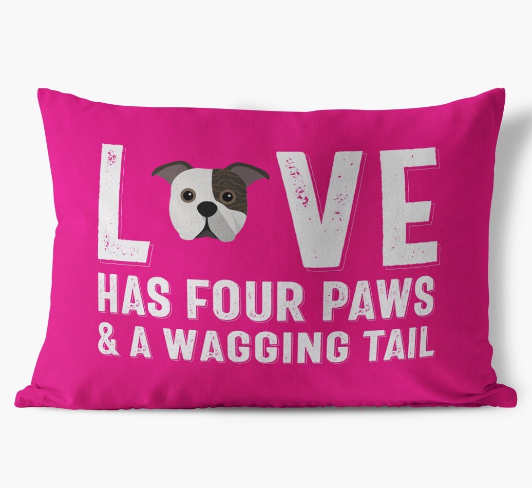 Love Has Four Paws: Personalised {breedFullName} Soft Touch Cushion