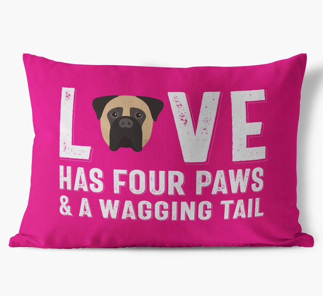 Love Has Four Paws: Personalised {breedFullName} Soft Touch Cushion