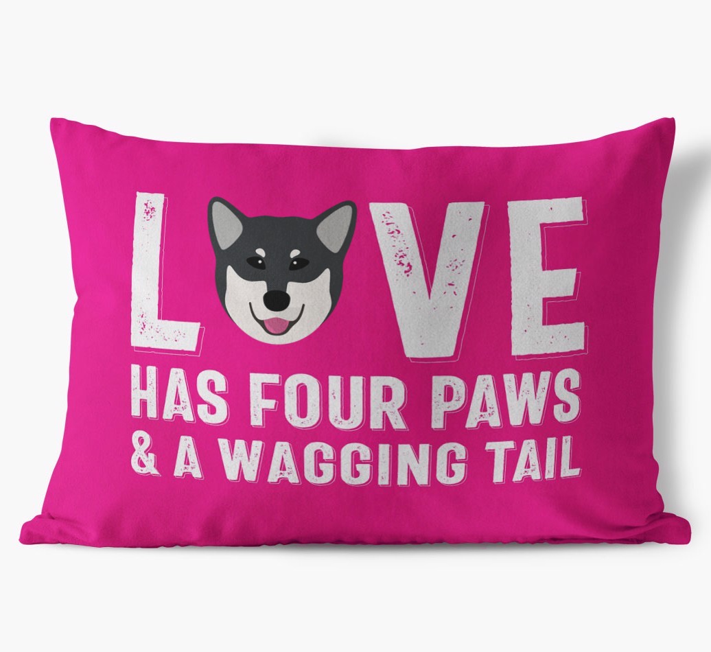 Love Has Four Paws: Personalized {breedFullName} Soft Touch Pillow