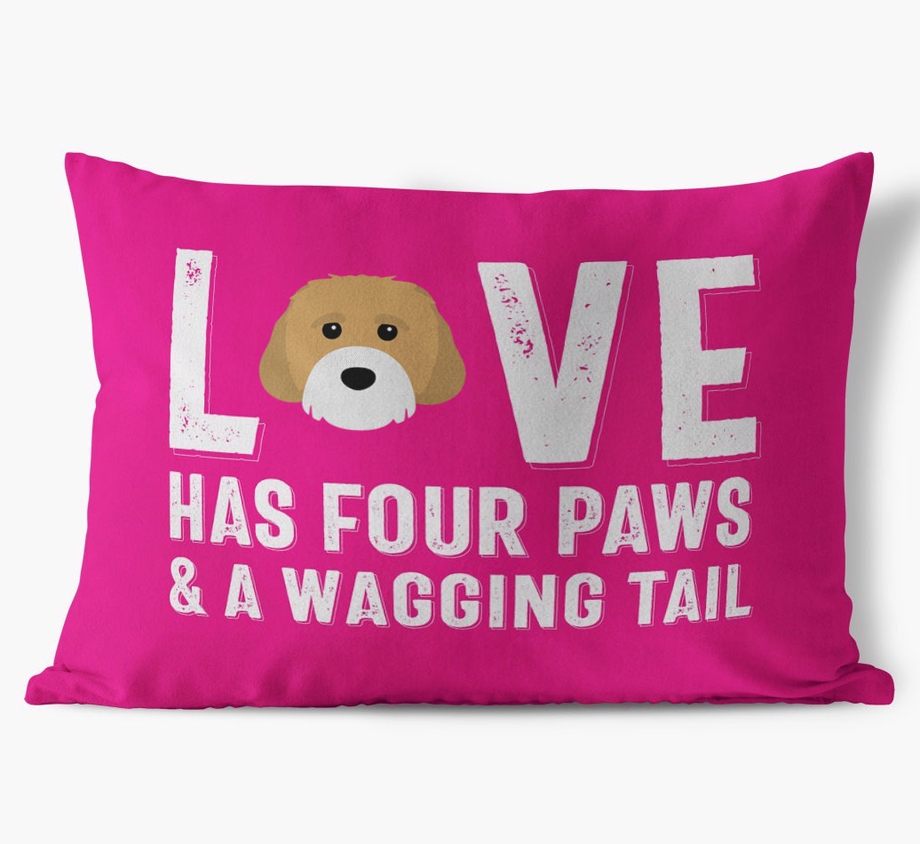 Love Has Four Paws: Personalized {breedFullName} Soft Touch Pillow