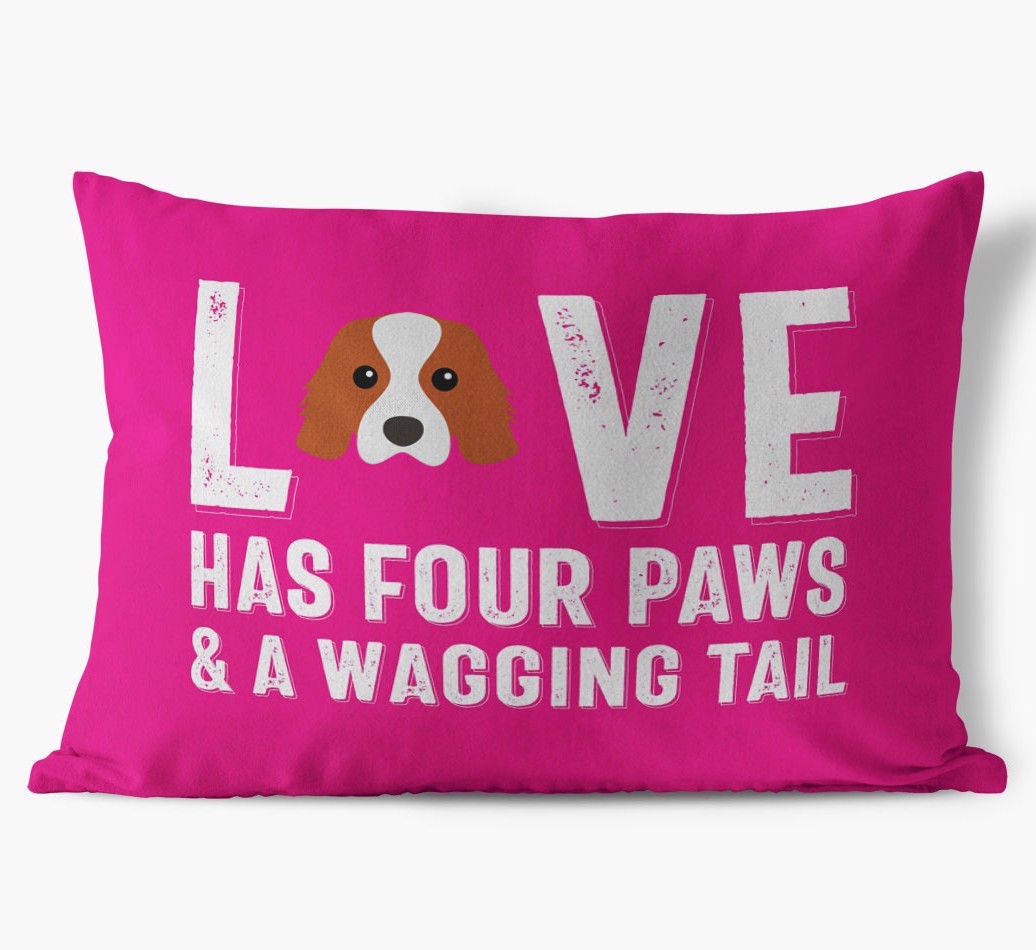 Love Has Four Paws: Personalised {breedFullName} Soft Touch Cushion