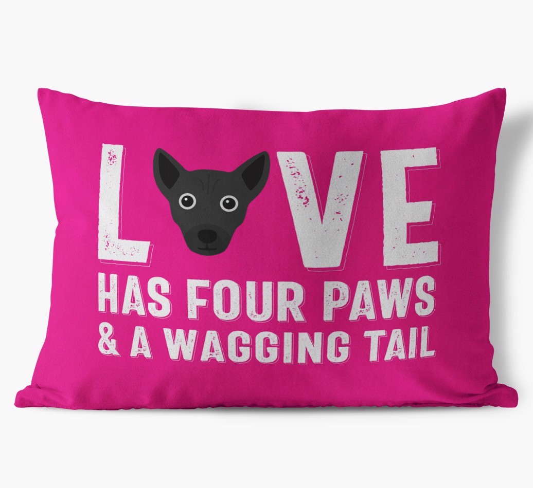Love Has Four Paws: Personalised {breedFullName} Soft Touch Cushion