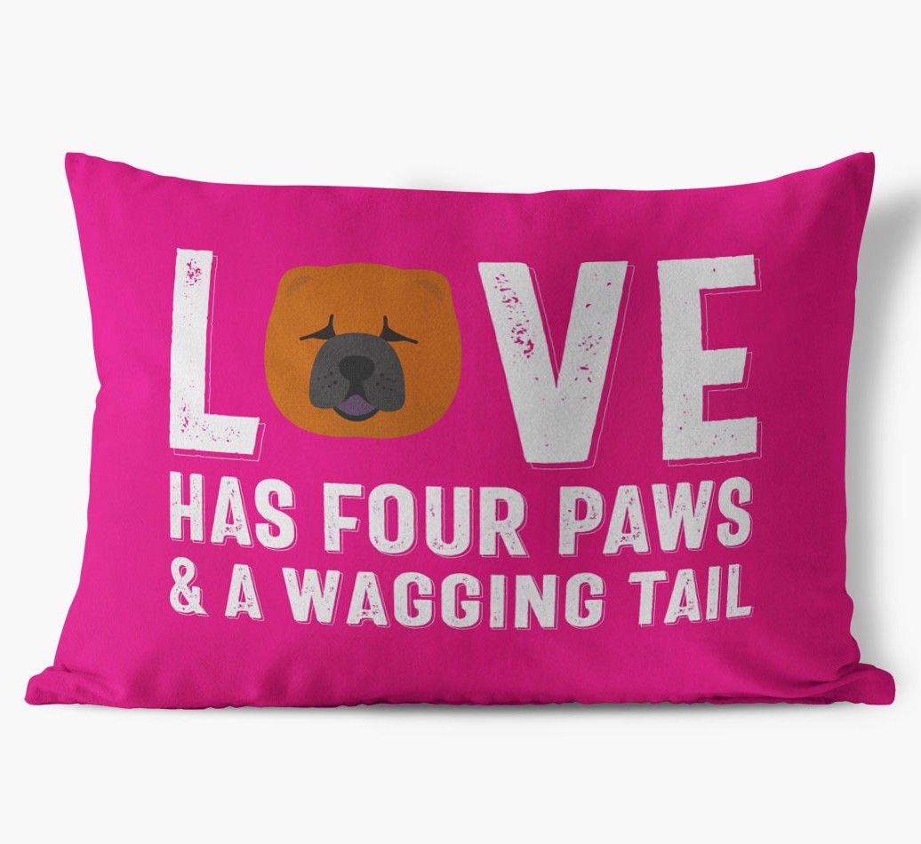 Love Has Four Paws: Personalised {breedFullName} Soft Touch Cushion