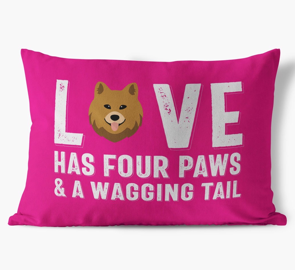 Love Has Four Paws: Personalised {breedFullName} Soft Touch Cushion
