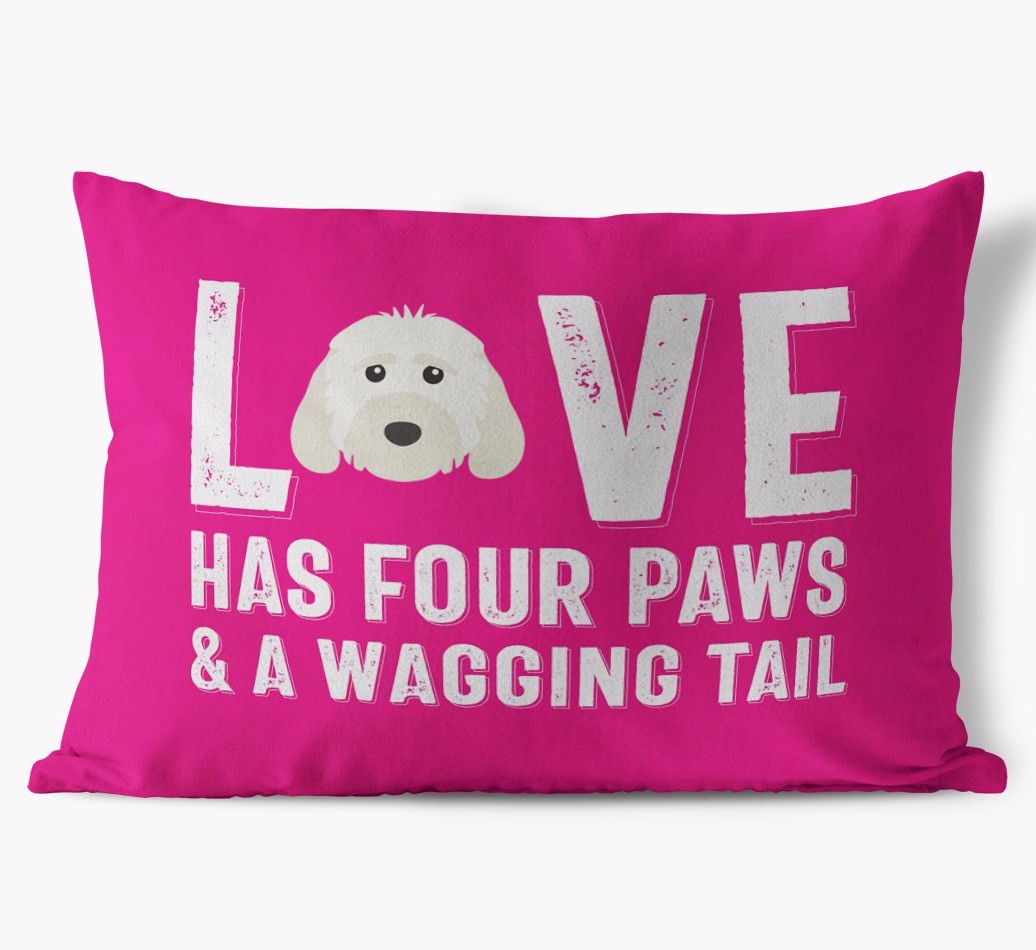 Love Has Four Paws: Personalised {breedFullName} Soft Touch Cushion