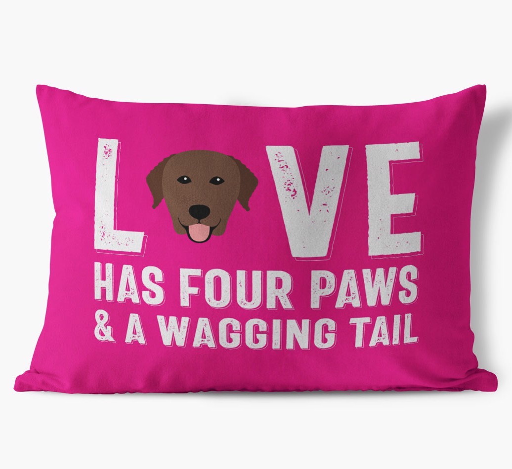 Love Has Four Paws: Personalised {breedFullName} Soft Touch Cushion