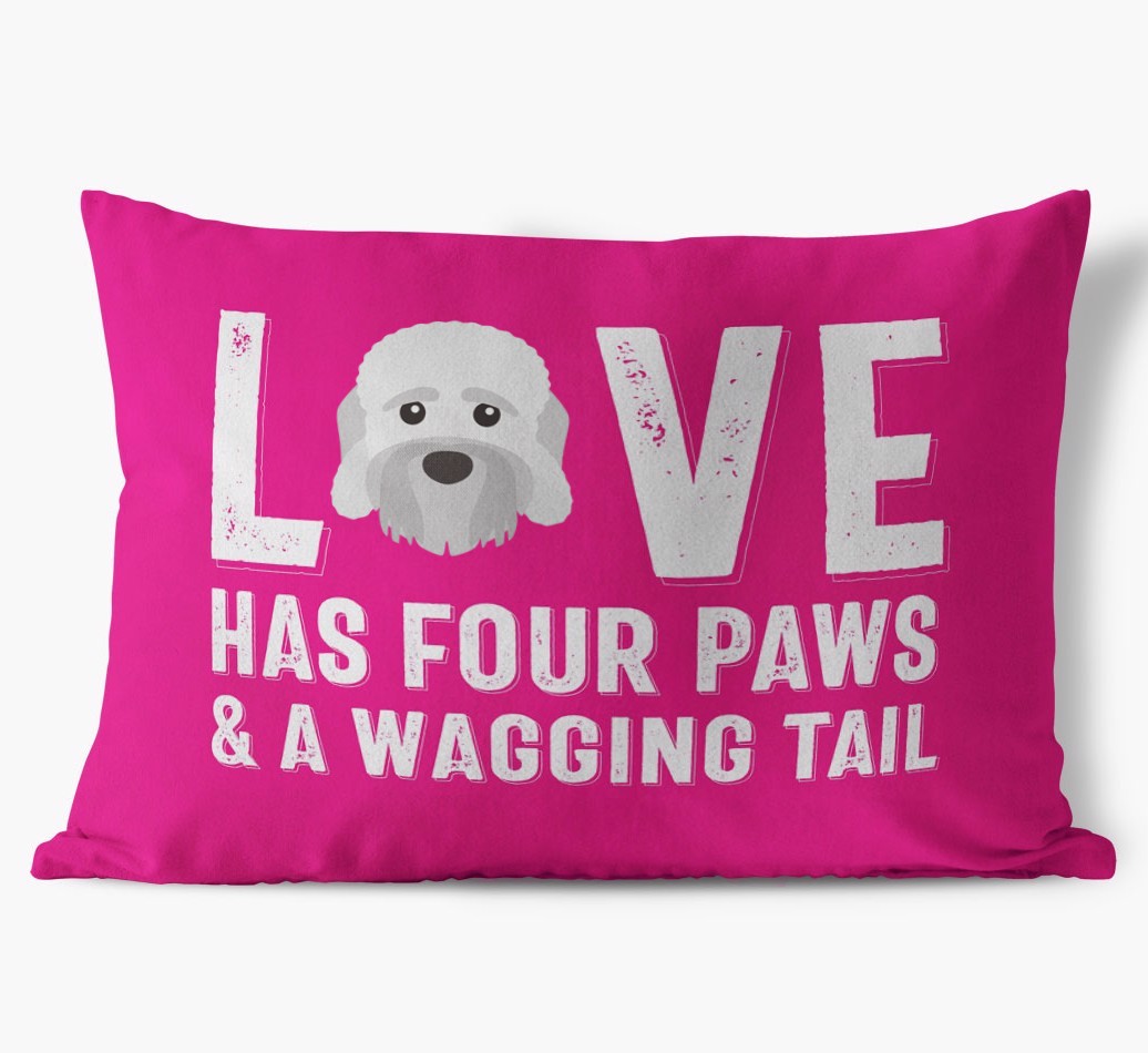 Love Has Four Paws: Personalised {breedFullName} Soft Touch Cushion
