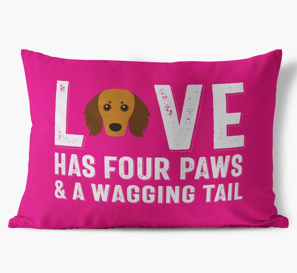 Love Has Four Paws: Personalised {breedFullName} Soft Touch Cushion