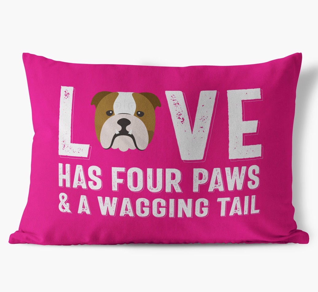 Love Has Four Paws: Personalised {breedFullName} Soft Touch Cushion