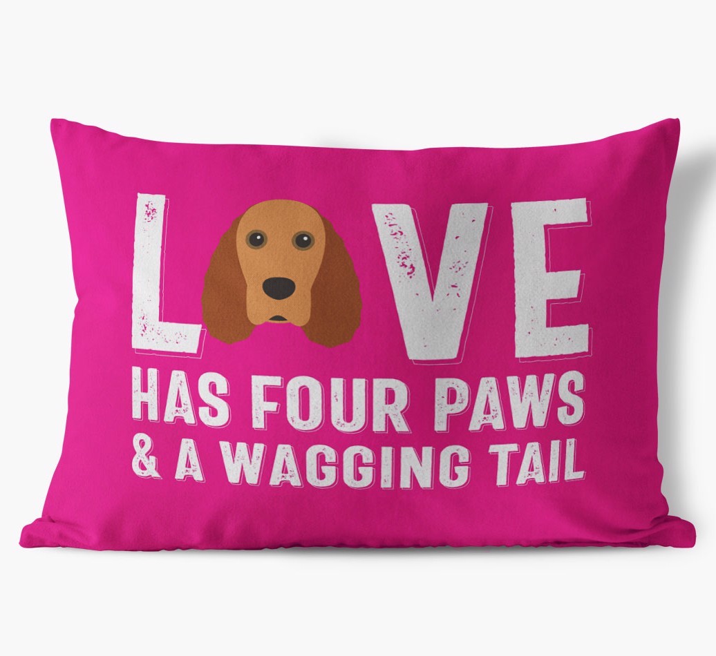 Love Has Four Paws: Personalised {breedFullName} Soft Touch Cushion