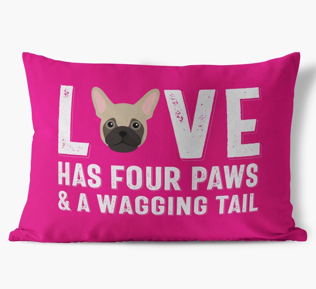 Love Has Four Paws: Personalised {breedFullName} Soft Touch Cushion