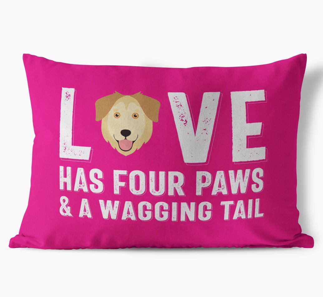Love Has Four Paws: Personalised {breedFullName} Soft Touch Cushion