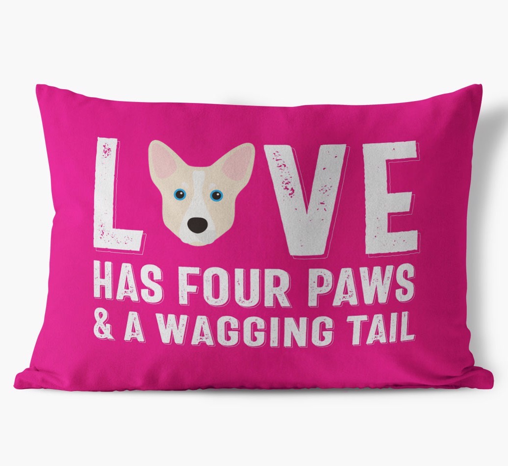 Love Has Four Paws: Personalised {breedFullName} Soft Touch Cushion