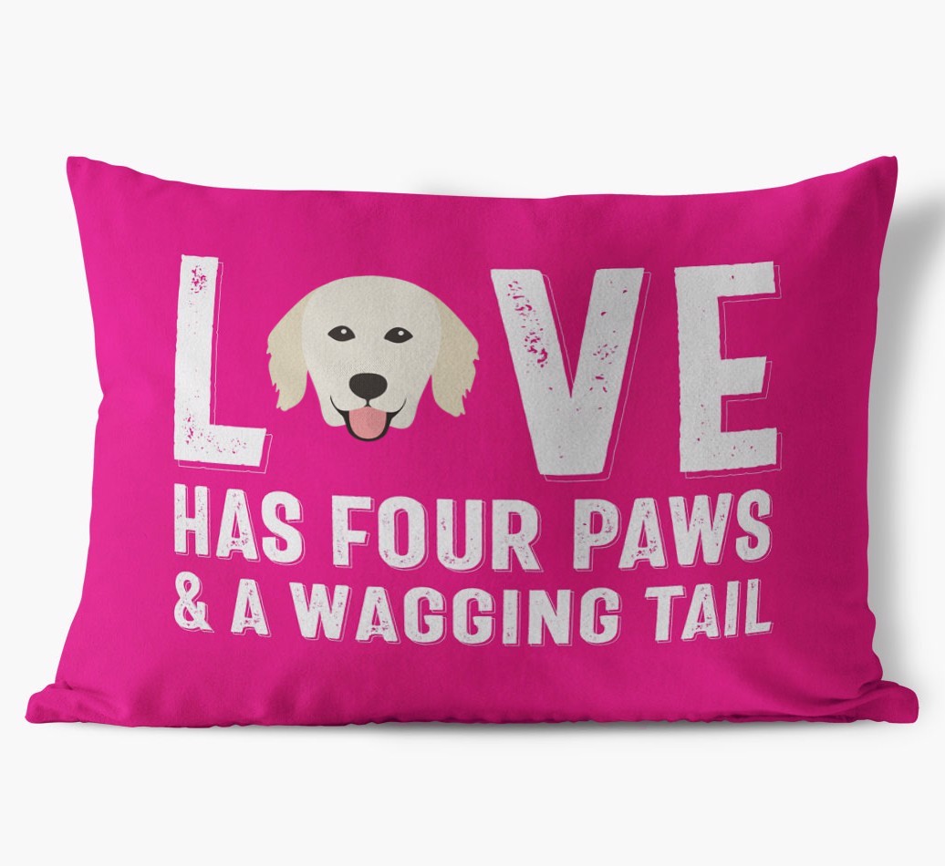 Love Has Four Paws: Personalised {breedFullName} Soft Touch Cushion