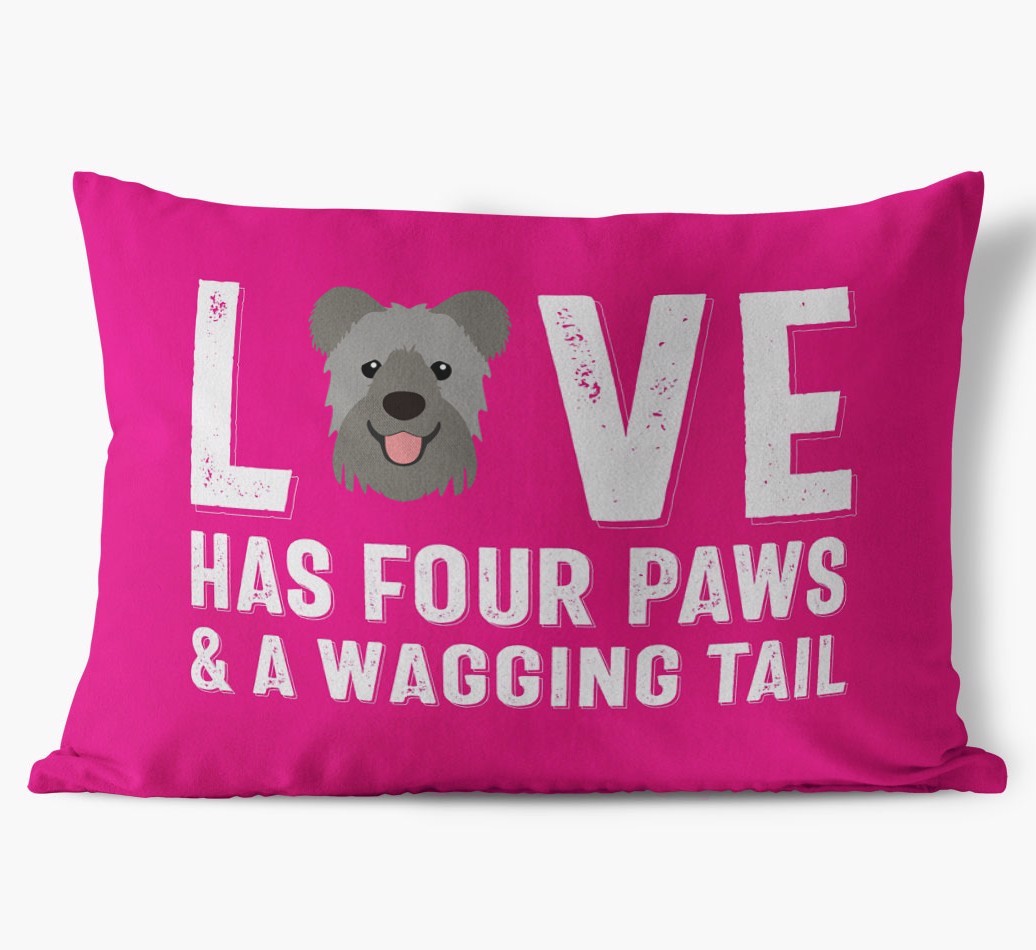 Love Has Four Paws: Personalised {breedFullName} Soft Touch Cushion