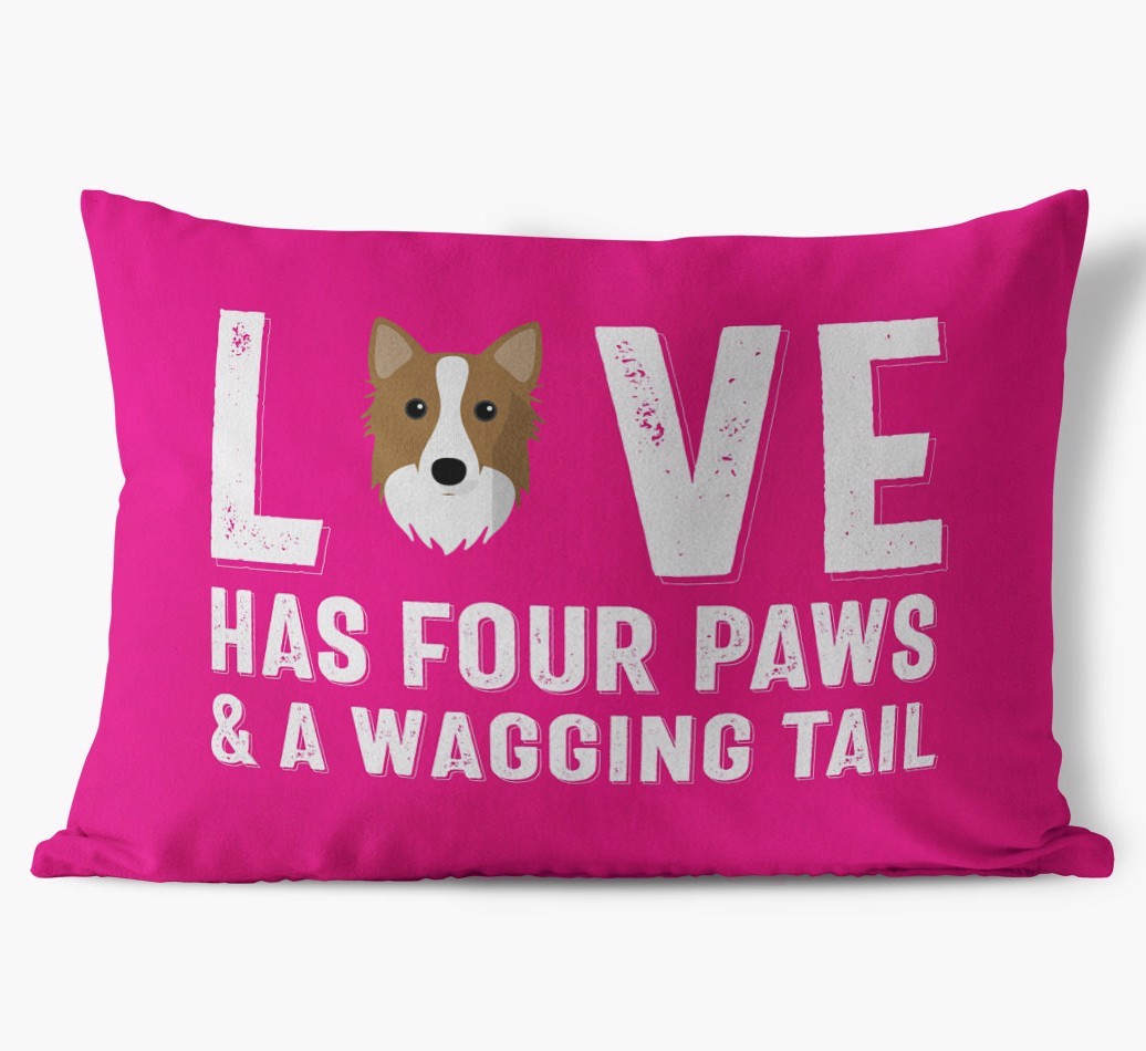 Love Has Four Paws: Personalised {breedFullName} Soft Touch Cushion