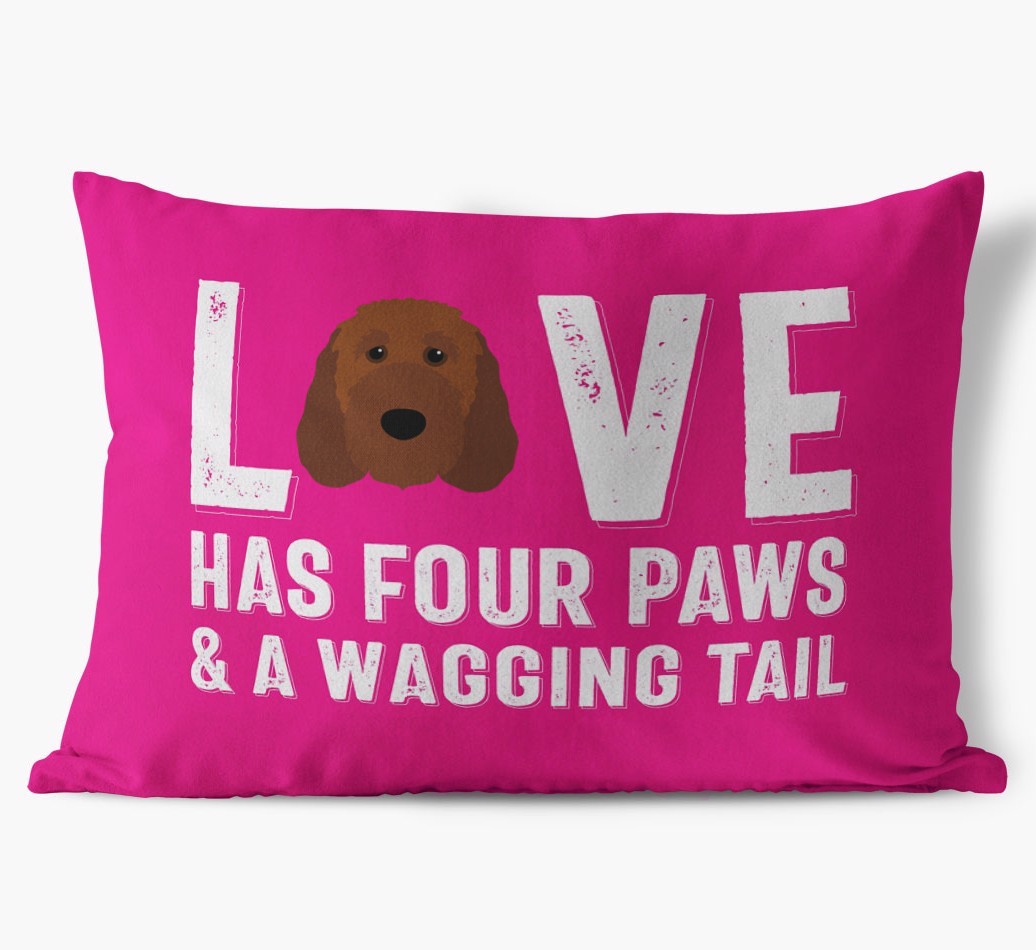 Love Has Four Paws: Personalised {breedFullName} Soft Touch Cushion