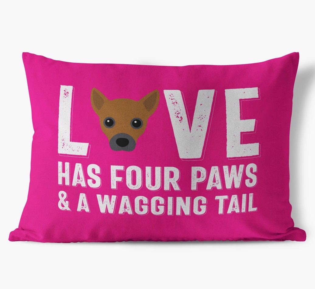 Love Has Four Paws: Personalised {breedFullName} Soft Touch Cushion