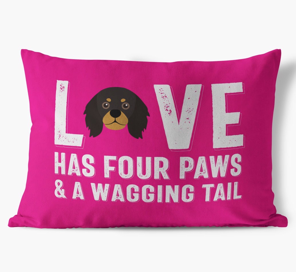 Love Has Four Paws: Personalised {breedFullName} Soft Touch Cushion