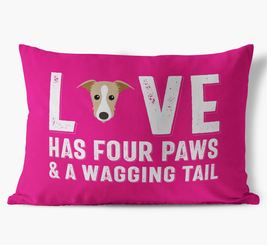 Love Has Four Paws: Personalised {breedFullName} Soft Touch Cushion