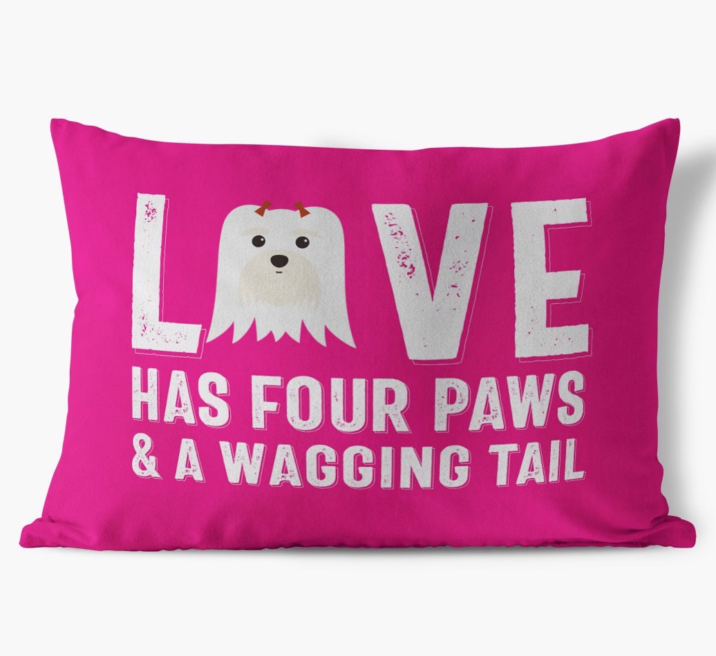 Love Has Four Paws: Personalized {breedFullName} Soft Touch Pillow