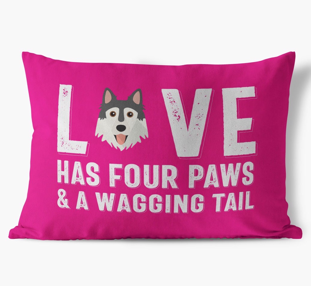 Love Has Four Paws: Personalised {breedFullName} Soft Touch Cushion