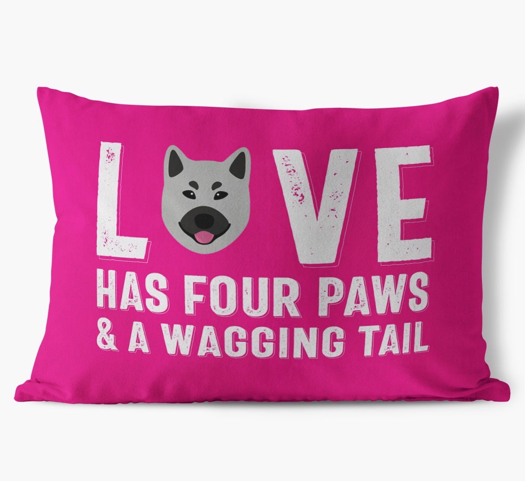 Love Has Four Paws: Personalised {breedFullName} Soft Touch Cushion
