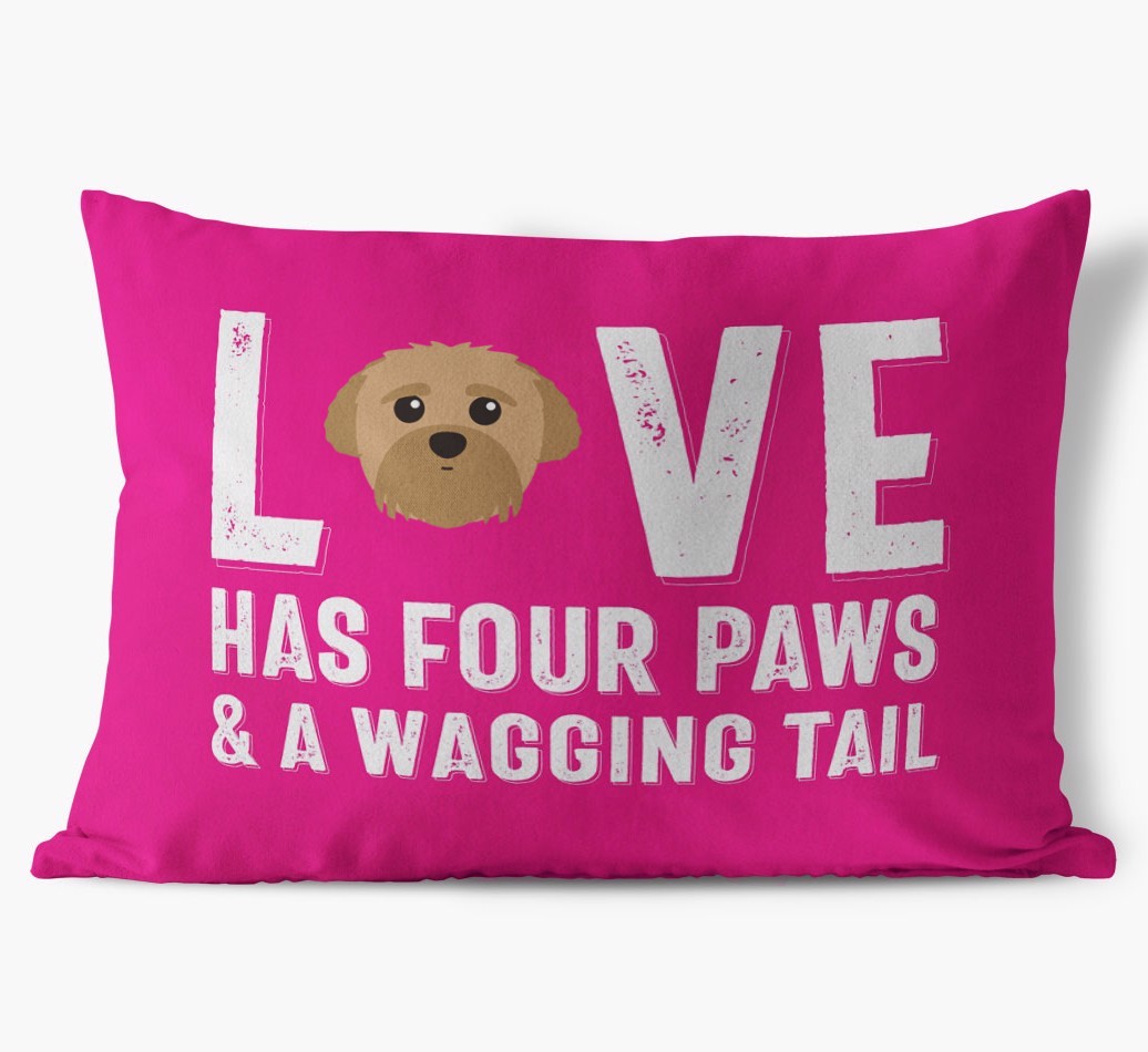 Love Has Four Paws: Personalised {breedFullName} Soft Touch Cushion