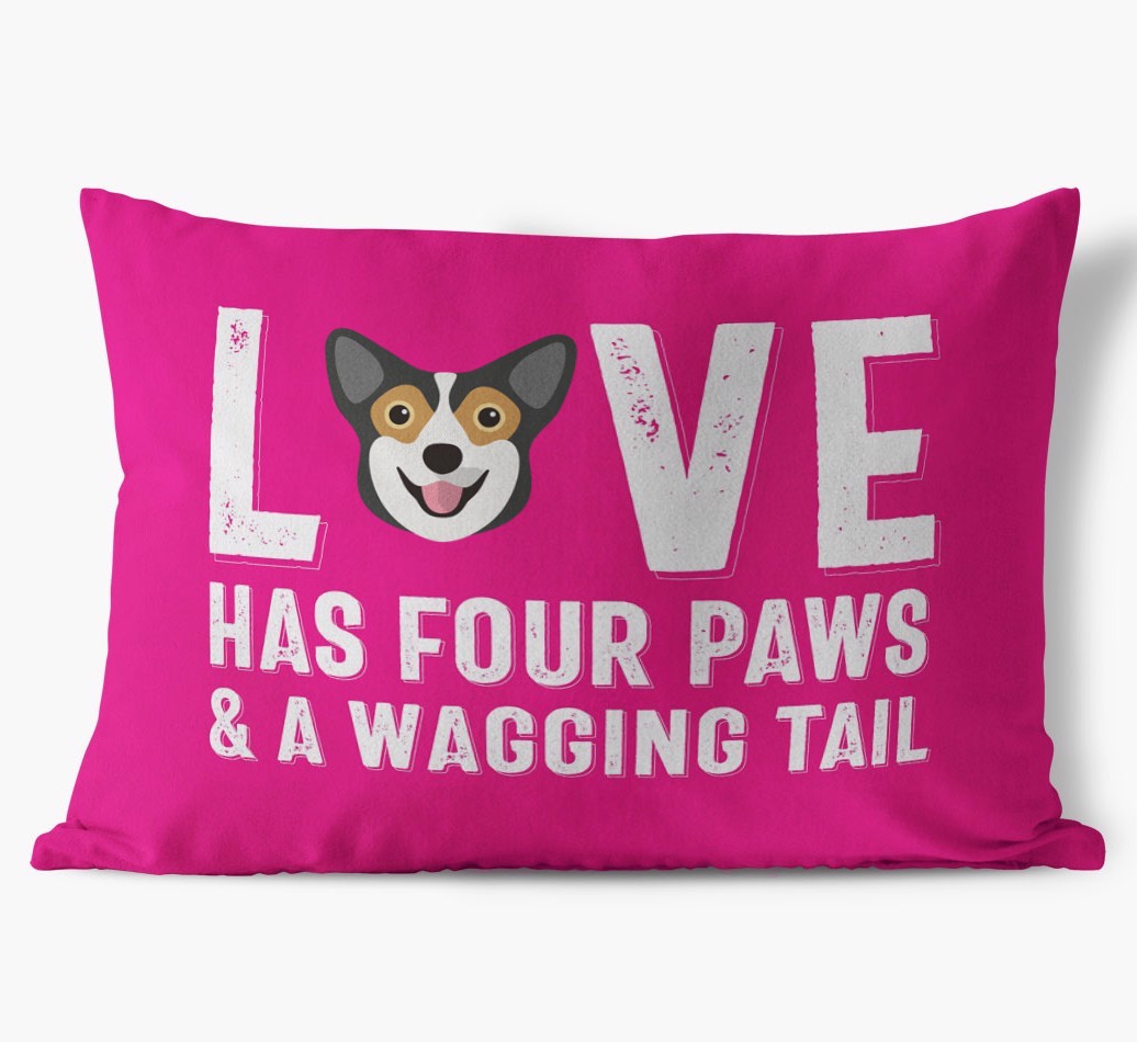 Love Has Four Paws: Personalised {breedFullName} Soft Touch Cushion